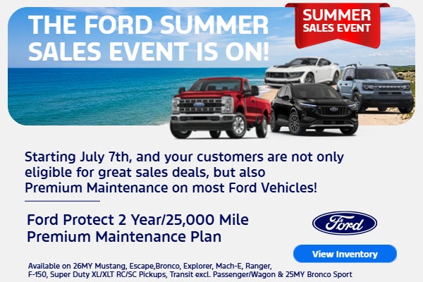 The Ford Summer Sales Event is On! Starting July 7th, and yo