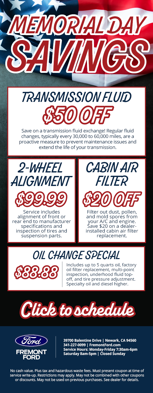 2026 May Service Specials